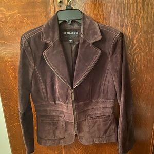 Bernardo Dark Brown Suede Leather Jacket